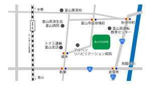 富山市民球場（アルペンスタジアム）地図
